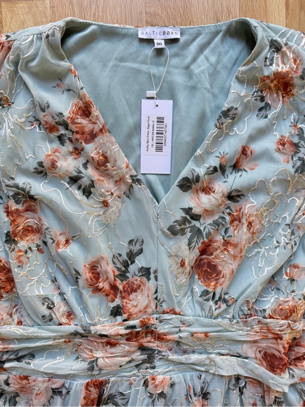 Baltic Born Ardley Maxi Dress- Sage Floral 1X - Picture 6 of 16